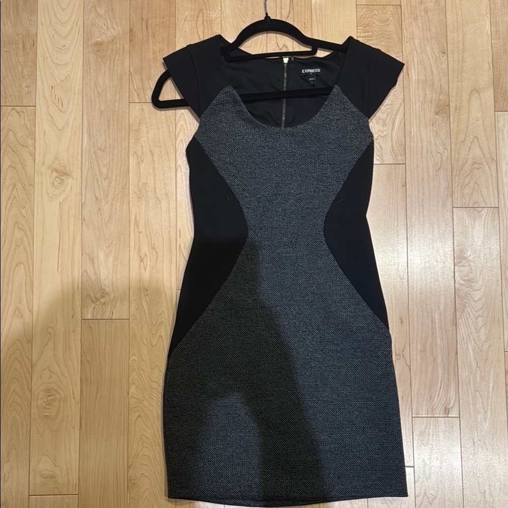 Express Black and Gray Mini Dress